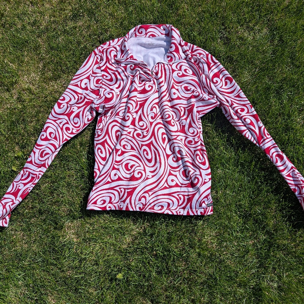 Athleta Red and White Top